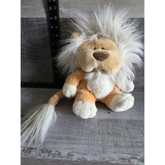 Vtg Mattel Emotions 1980s Hastings 11" Lion Plush Stuffed Animal Tan Grey G24 - Picture 5 of 11